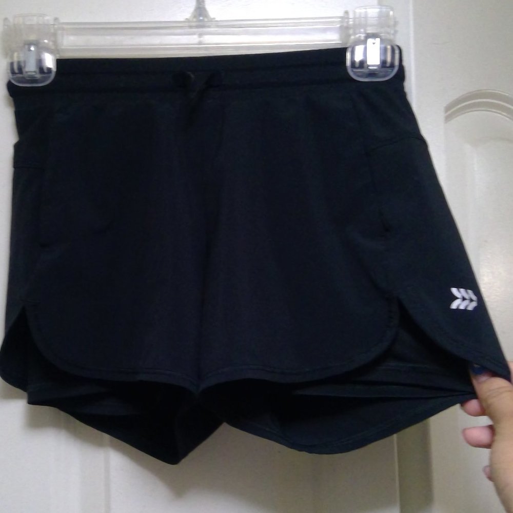 black shorts